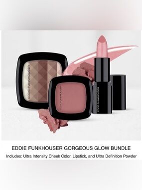 EDDIE FUNKHOUSER Bundle X 3- Blush,‎ Lipstick & Ultra Powder Set